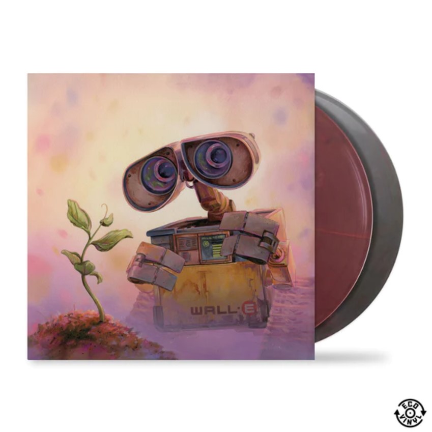 Disney-Pixar's WALL-E appears on the cover of Mondo's WALL-E Original Motion Picture Soundtrack 2XLP.